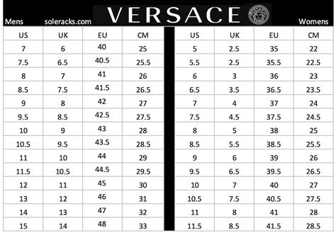 Versace women size chart